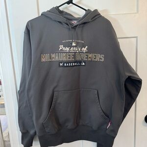 Gray Milwaukee Brewers Hooded Sweatshirt